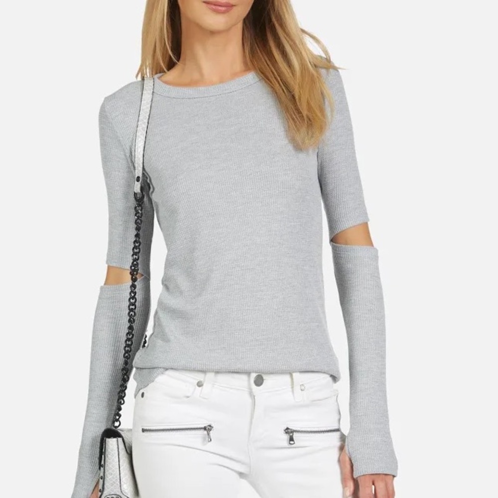 Gray Michael Lauren Cut out Top Size L